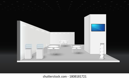 Booth template. corporate identity. creative exhibition stand vector illustration design.