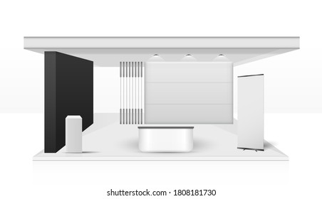 Booth template. corporate identity. creative exhibition stand vector illustration design.