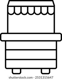 Booth Vector Line Icon Design