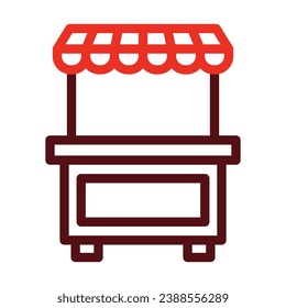 Booth Vector Thick Line Two Color Icons For Personal And Commercial Use.
