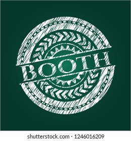 Booth written on a chalkboard