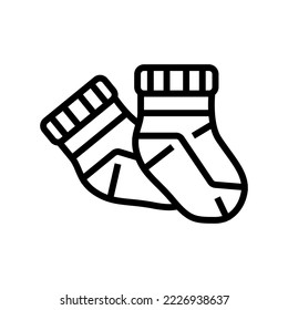 bootie socks baby cloth line icon vector. bootie socks baby cloth sign. isolated contour symbol black illustration