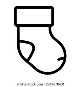 bootie socks baby cloth line icon vector. bootie socks baby cloth sign. isolated contour symbol black illustration