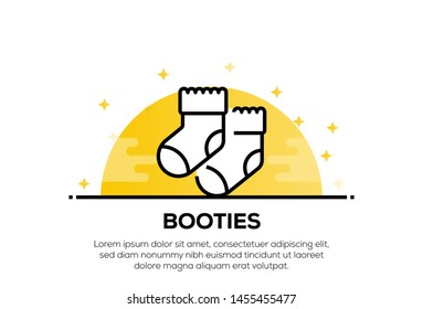 BOOTIES AND ILLUSTRATION ICON CONCEPT