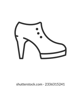 Booties Lita, linear icon. Women's shoes. Line with editable stroke