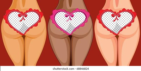 Booties. The vector illustration of three beautiful women's booties. No mesh, no gradients.
