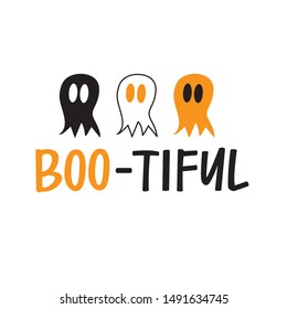 Boo-tiful hand lettered halloween pun