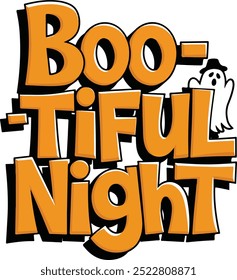 Boo-tiful night typography design vector style white background
