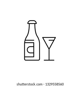 bootle, Easter, glass, wine icon. Element of easter day icon. Thin line icon for website design and development, app development. Premium icon