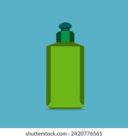 Bootle mockup design. with formula cartoon vector illustration on a blue background
