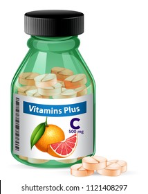 A Bootle of Vitamin C illustration