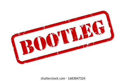 Bootleg red rubber stamp vector isolated