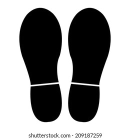 Bootprints- black vector icon