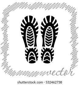 Bootprints  black  vector icon