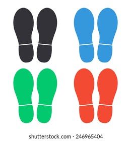 bootprints icon - colored vector illustration