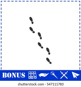 Bootprints icon flat. Simple vector symbol and bonus icon