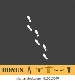 Bootprints icon flat. Simple vector symbol and bonus icon
