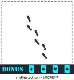 Bootprints icon flat. Simple vector symbol and bonus icon