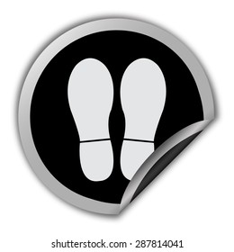 bootprints icon - round vector sticker