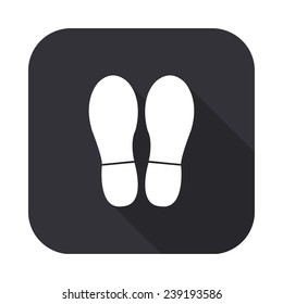 bootprints icon - vector illustration with long shadow isolated on gray