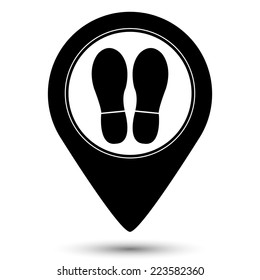 Bootprints icon - vector map pointer