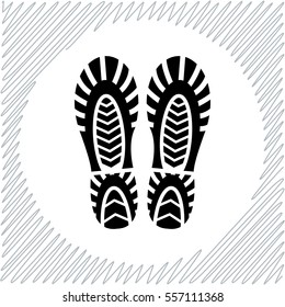 Bootprints vector icon - black  illustration