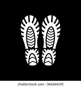 bootprints vector icon isolated on black