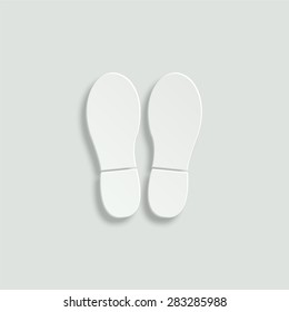 bootprints vector icon - paper illustration