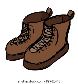 Illustration Pair Brown Boots On White Stock Vector (Royalty Free ...