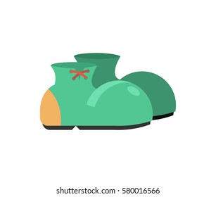 Boots for clown isolated. Funny shoes on white background
