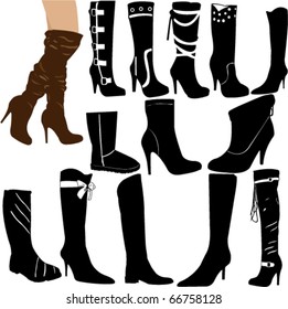 boots collection - vector