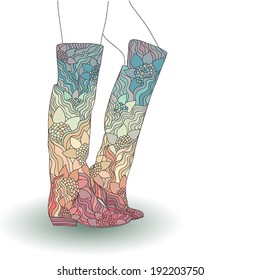 Boots. Color pattern.