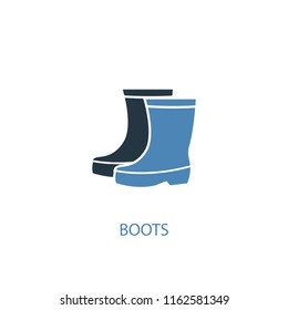boots concept 2 colored icon. Simple blue element illustration. boots concept symbol design from Autumn set. Can be used for web and mobile UI/UX