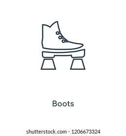 Boots concept line icon. Linear Boots concept outline symbol design. This simple element illustration can be used for web and mobile UI/UX.