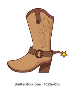 boots cowboy wild west graphic isolated vector