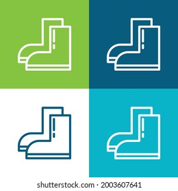 Stiefel Vierfarbige minimale Icon-Einstellung flach