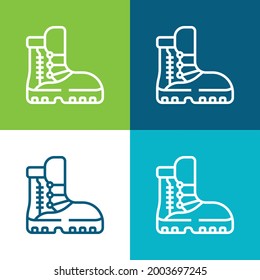 Boots Flat four color minimal icon set