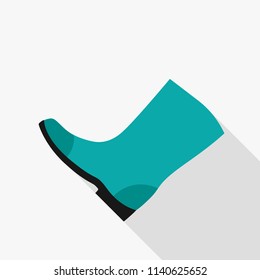 Boots flat icon with long shadow isolated on white background. Simple shoes sign symbol in flat style. Shoes Vector illustration for web and mobile design.