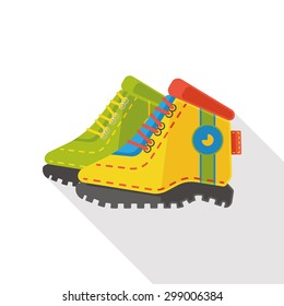 boots flat icon with long shadow