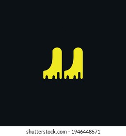 Boots flat icon. Simple style shoe symbol. Logo design element. T-shirt printing.  Vector for sticker.