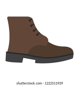 Boots flat icon. You can be used boots icon for several purposes like: websites, UI, UX, print templates, presentation templates, promotional materials, info-graphics, web and mobile phone apps.