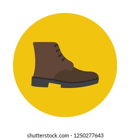 Boots flat icon. You can be used boots icon for several purposes like: websites, UI, UX, print templates, presentation templates, promotional materials, info-graphics, web and mobile phone apps.