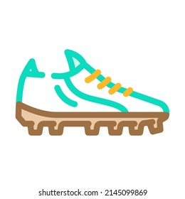 boots football player footwear color icon vector. boots football player footwear sign. isolated symbol illustration