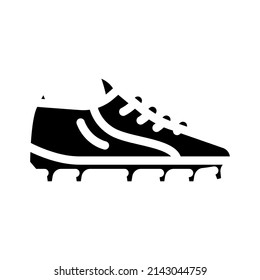 boots football player footwear glyph icon vector. boots football player footwear sign. isolated contour symbol black illustration