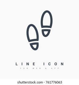 boots footprints line vector icon