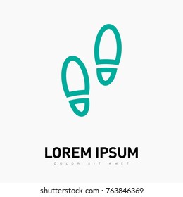 boots footprints line vector icon