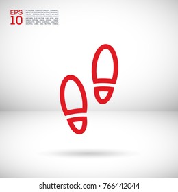 boots footprints line vector icon