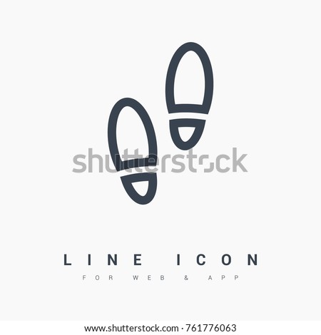boots footprints line vector icon