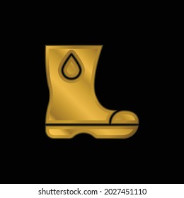 Boots gold plated metalic icon or logo vector