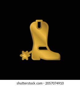 Boots gold plated metalic icon or logo vector